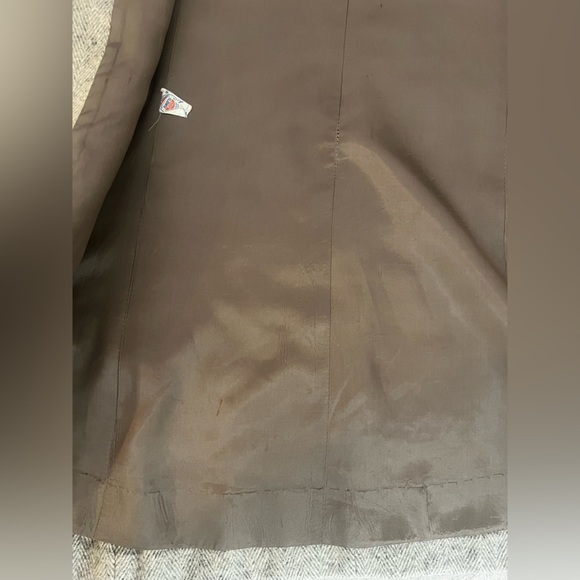 Arlette Vintage 80s Gray Wool Tweed Overcoat w/ Fur Collar | M-L - Picture 9 of 11